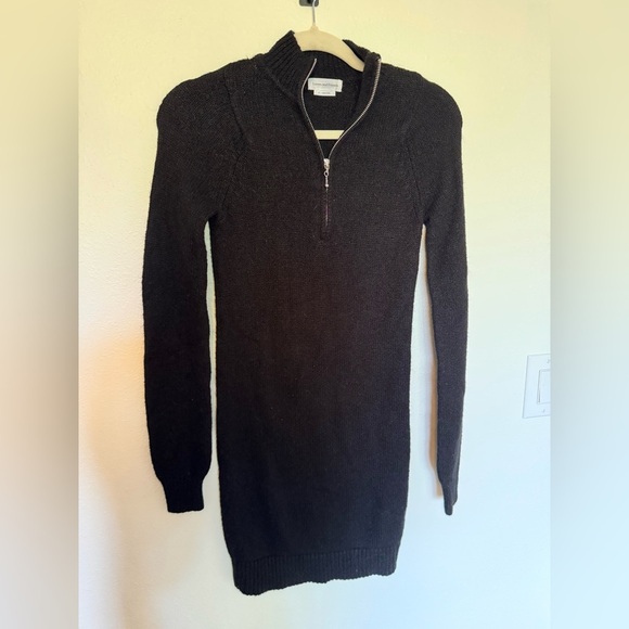 Lovers and Friends Revolve Anthea Sweater Dress 1/4 Zip Mini Wool Blend XS Black - Picture 3 of 6